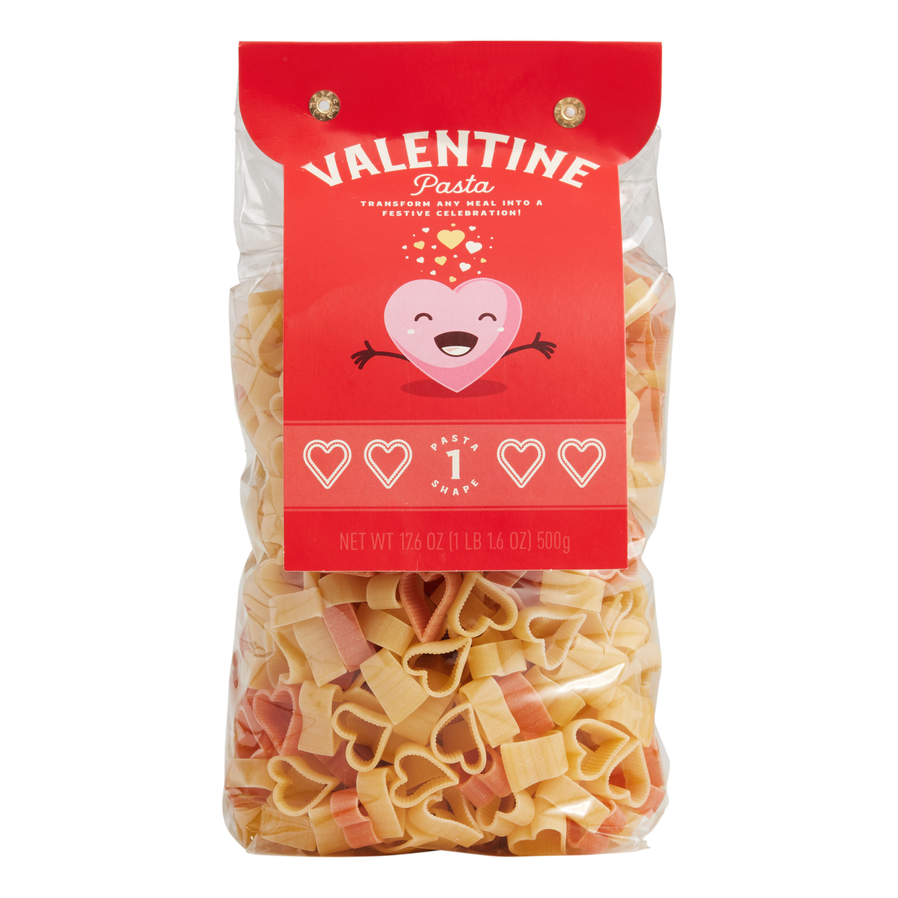 Package of World Market Valentine's Day pasta.