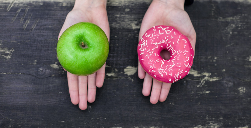 Healthy apple versus processed donut: Understanding food processing levels.