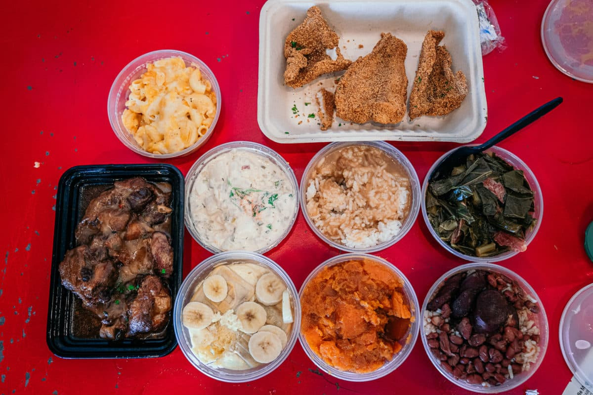 Interior of Annie's Soul Delicious, a soul food restaurant in Los Angeles