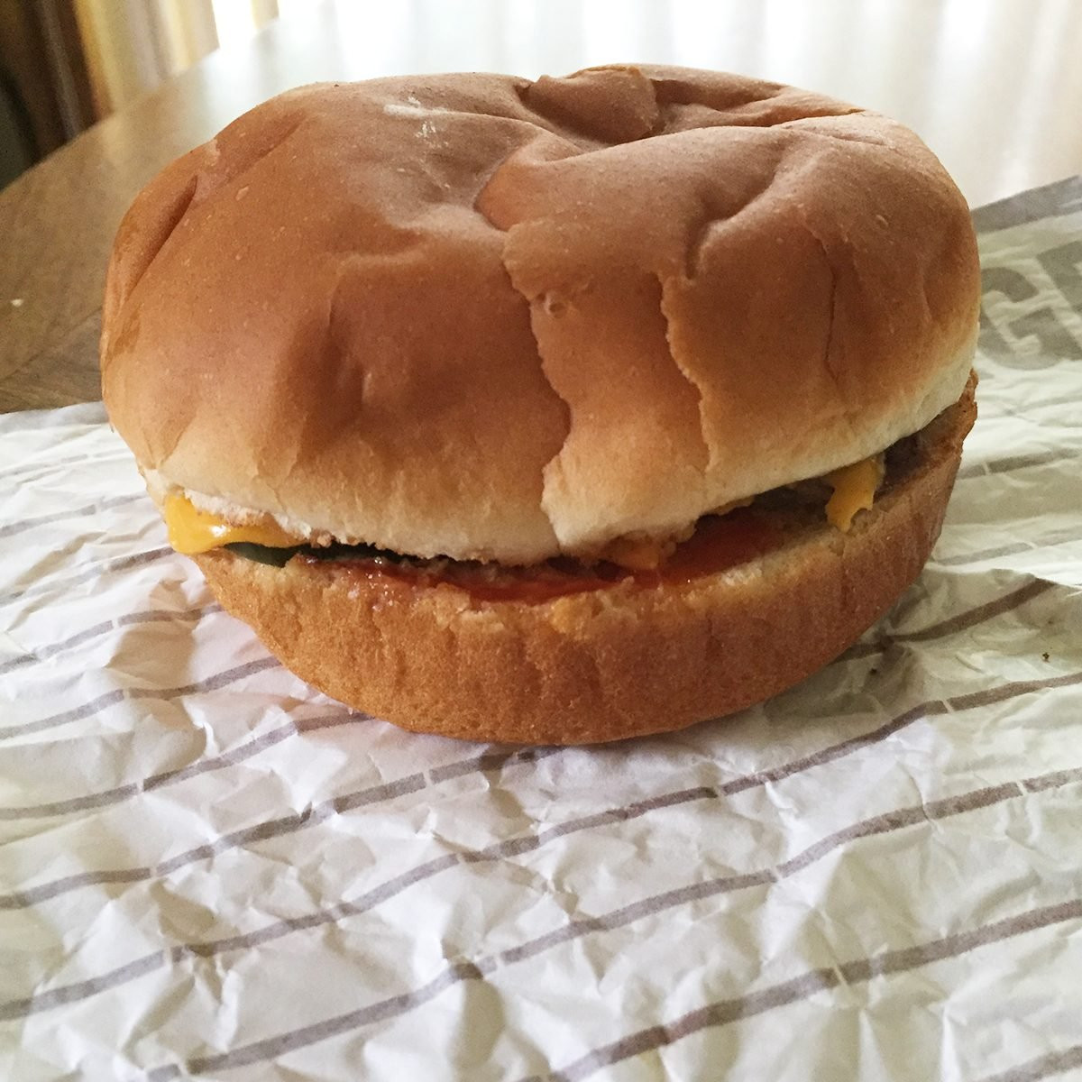 A classic A&W cheeseburger.