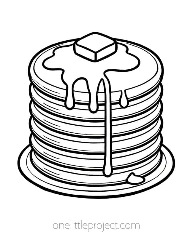 Food Coloring Pages - Pancakes