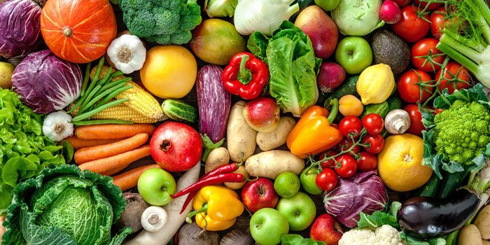 A colorful assortment of fruits and vegetables.