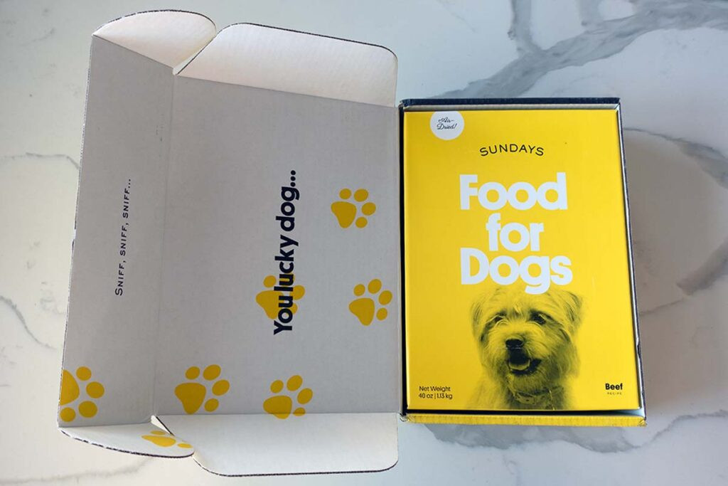 Sundays Food For Dogs box