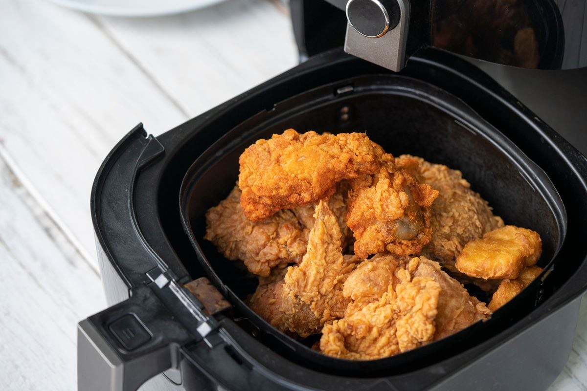 Air frying chicken