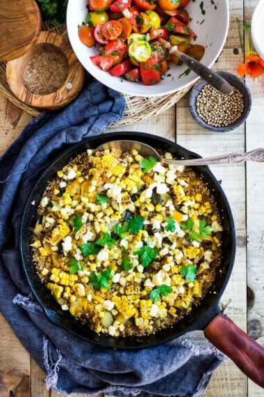 Baked Quinoa with Zucchini Corn and Feta Vegetarian Recipe