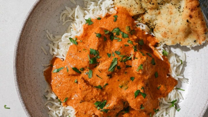 Bowl of Butter Chicken with Naan