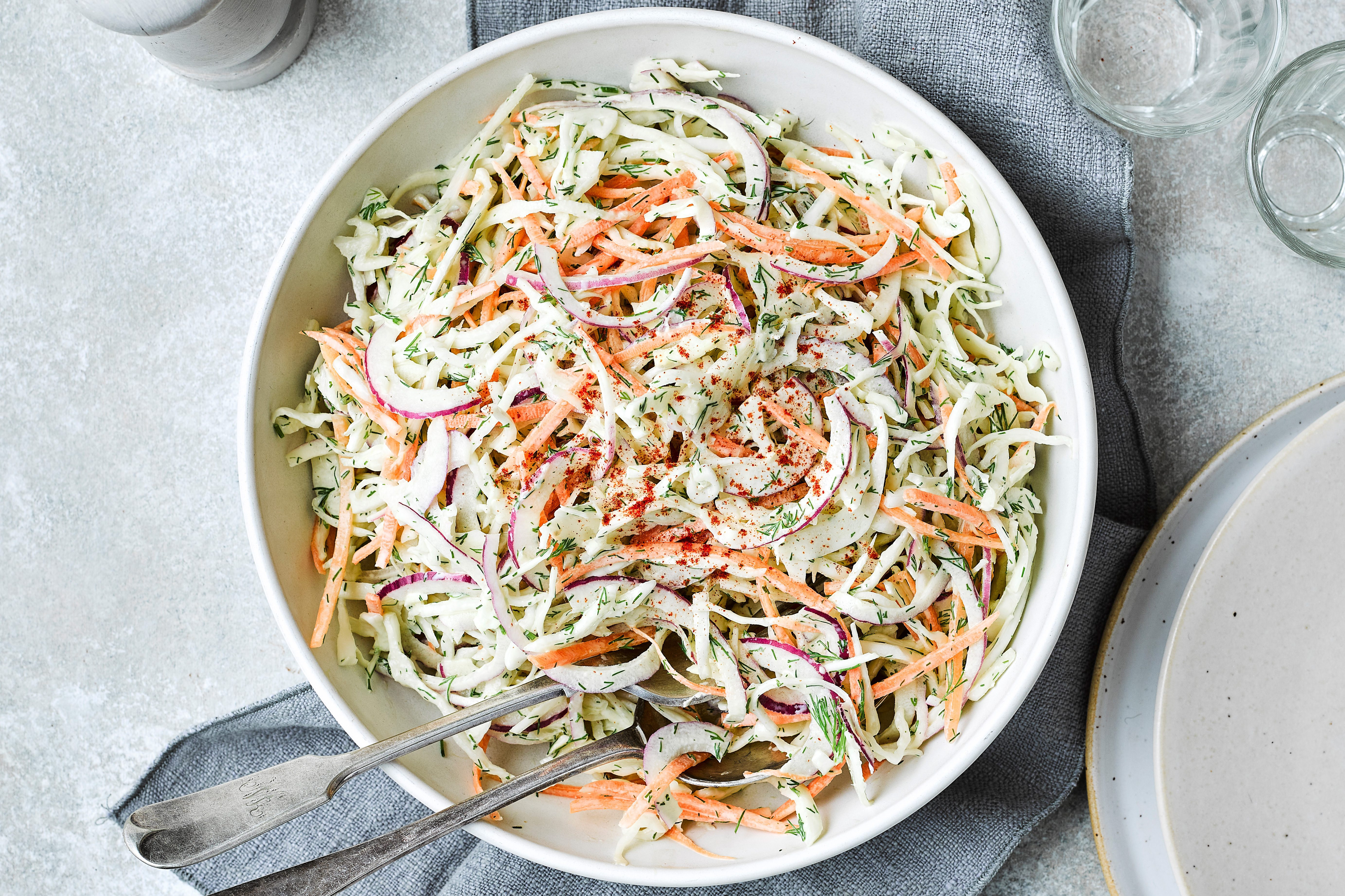 Classic homemade slaw in a bowl