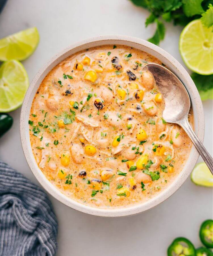 easy creamy chicken chili crockpot recipe