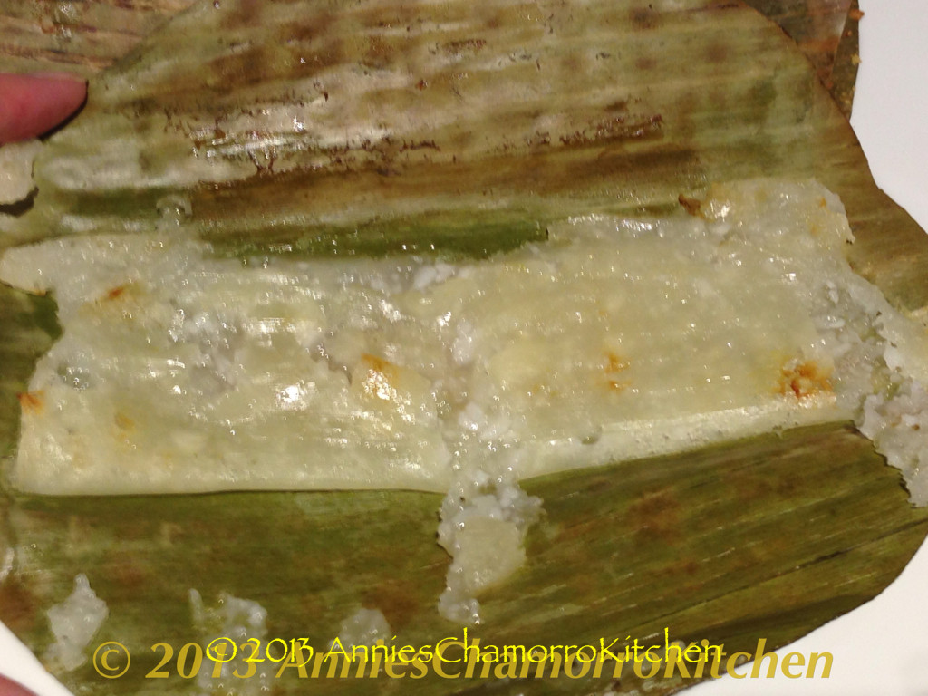 Apigigi sweet tamales wrapped in banana leaves