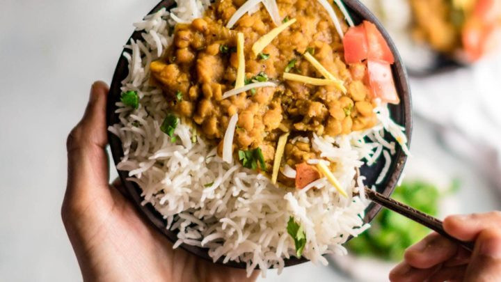 Plate of Chana Dal with Spoon