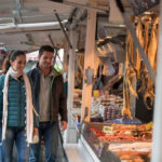 Couple at a fish market in Bergen, Norway