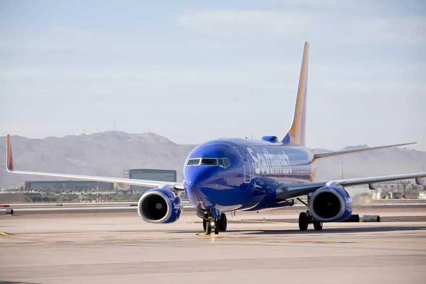 Southwest plane at Sky Harbor airport
