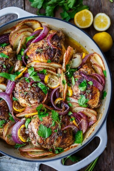 Sumac Chicken Recipe with Lemon and Potatoes One Pan Meal