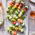 Melon Caprese Skewers from www.whatsgabycooking.com (@whatsgabycookin)