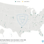 Map of Whole Foods Market stores in the United States